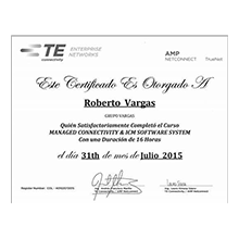 Certificado TE Conectivity